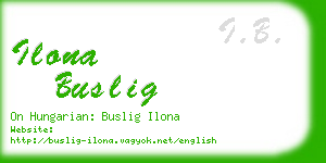ilona buslig business card